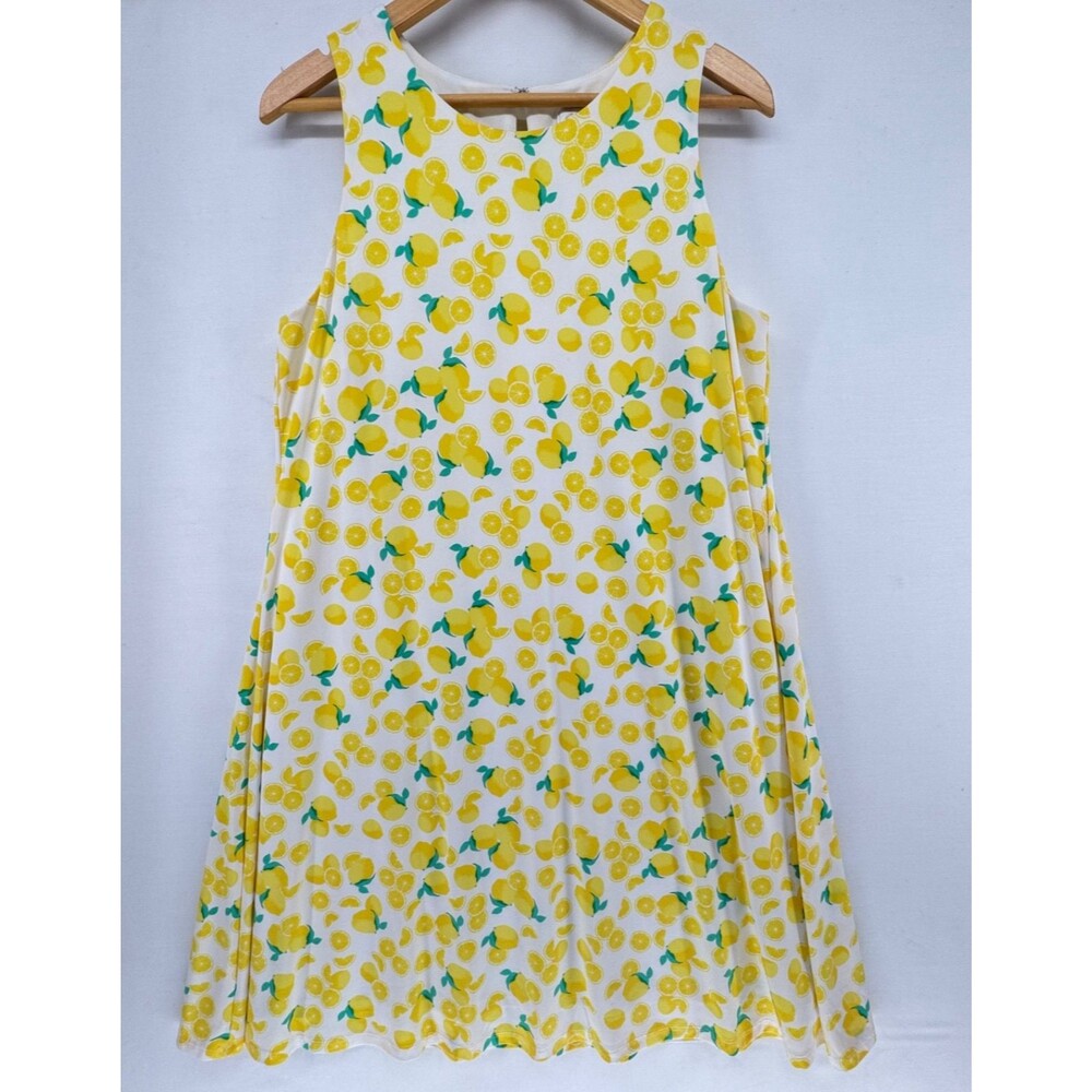 PAPPAGALLO Dress Large - Gwen Live Gives You Lemons - Swing Sleeveless Stretch